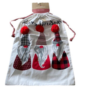 Queenwest Trading Co. - Seasons Greetings Gift  Sac with Bells BNWT